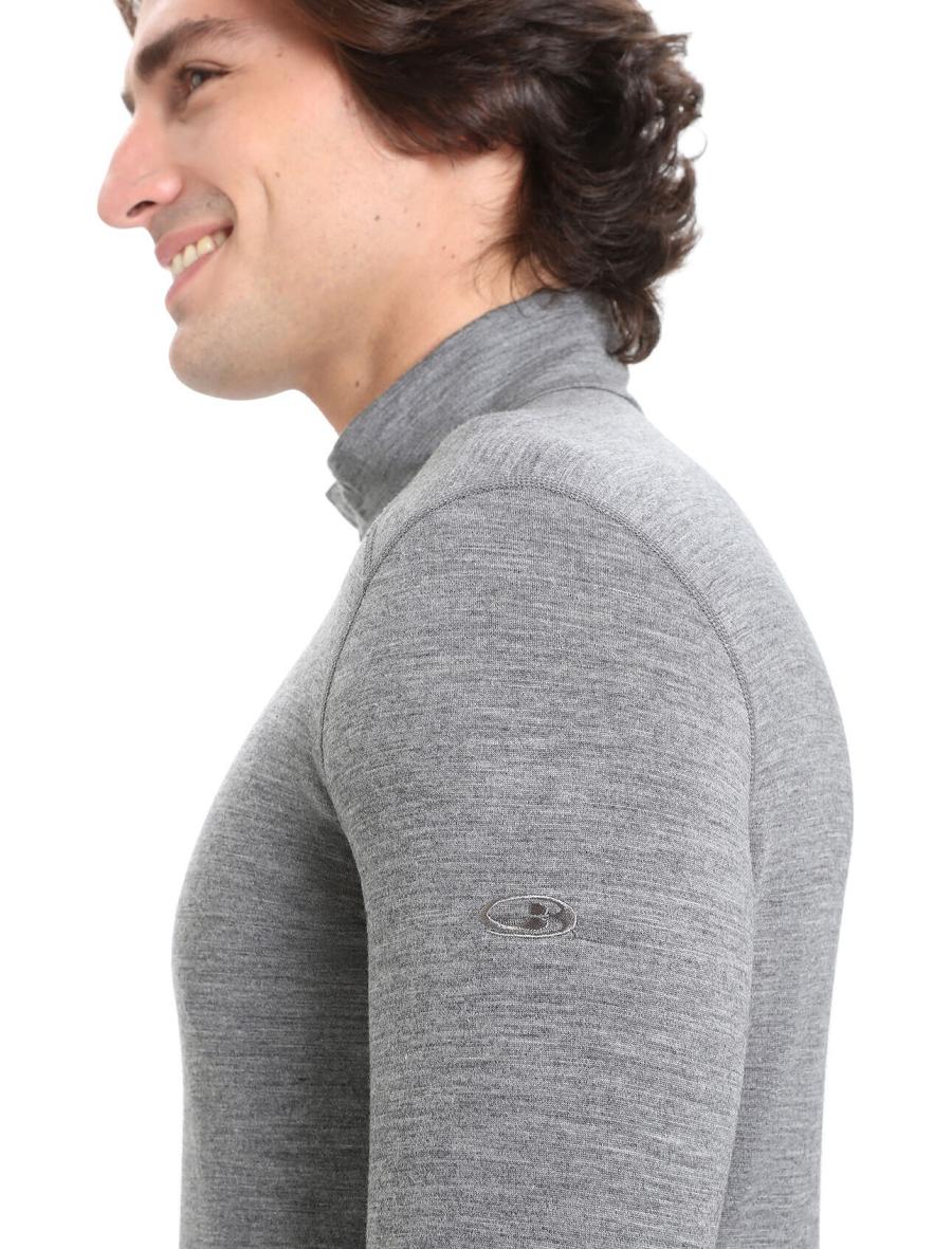 Base Layers Icebreaker Merino 200 Oasis Long Sleeve Half Zip Thermal Top Męskie Szare | PL 1587GSOL